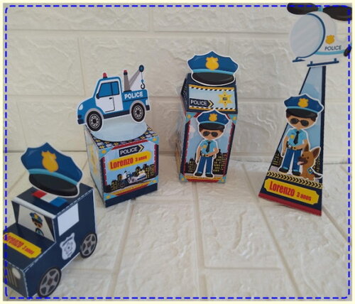 Policial Policia Kit Lembrancinhas 20 Caixinhas