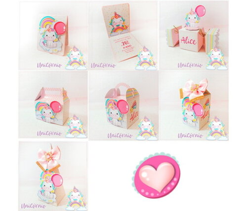 Unicornio Lembrancinha Personalizada Kit Festa 30 Unidades