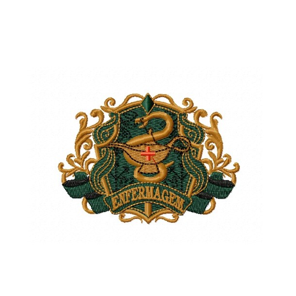 Matriz De Bordado Brasão De Enfermagem Ref 22