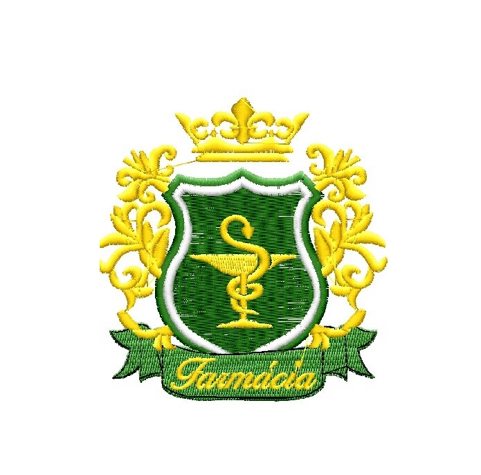 Matriz De Bordado Brasão De Farmacia ref 3