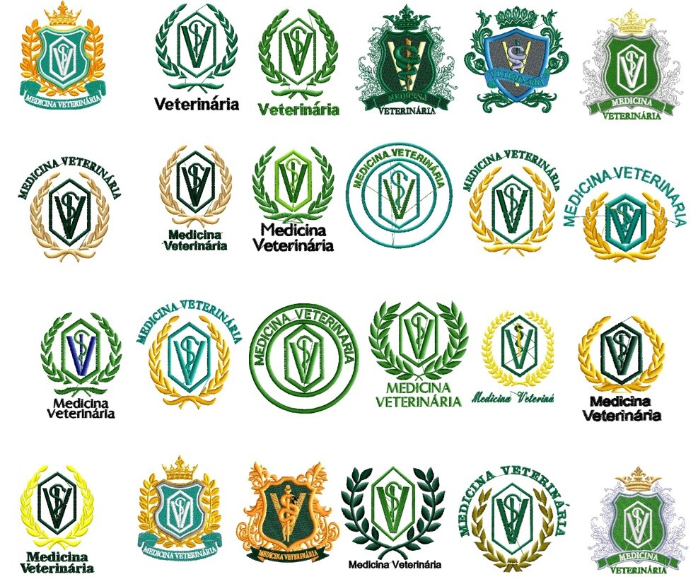 Matriz de bordado Brasão medicina veterinaria 23 matrizes ref 3