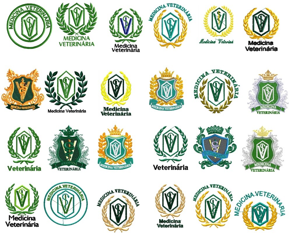 Matriz de bordado Brasão medicina veterinaria 23 matrizes ref 2