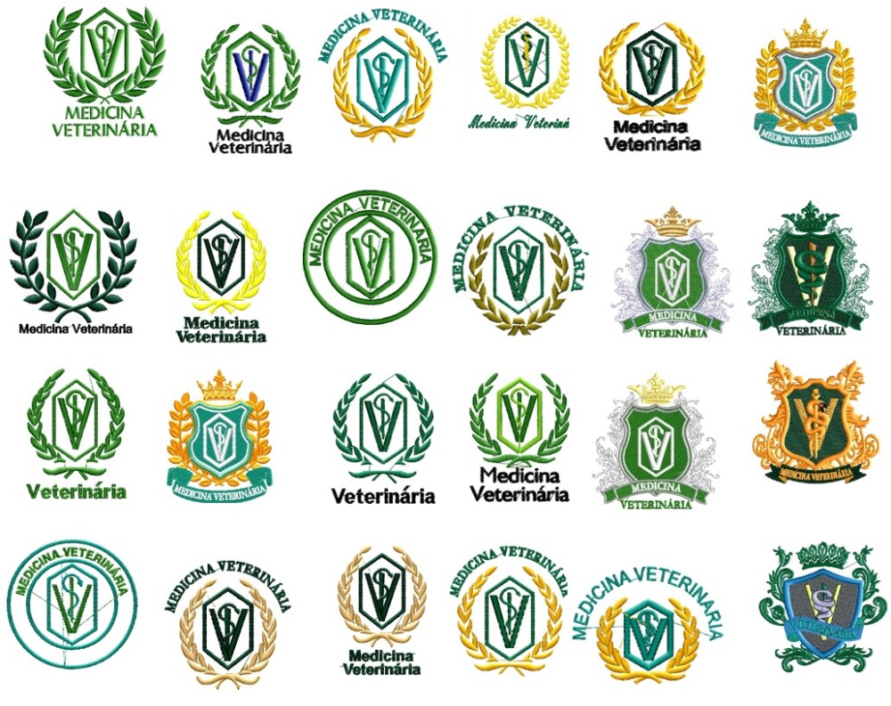 Matriz de bordado Brasão medicina veterinaria 23 matrizes ref 4