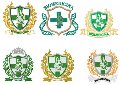 Matriz Bordado Brasão Biomedicina 06 Matrizes Ref 9