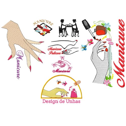 Matriz De Bordado Manicure 08 Matrizes