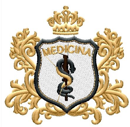 Matriz De Bordado Brasão Medicina Ref 7