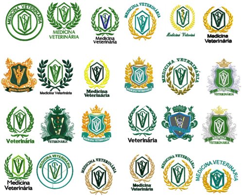 Matriz de bordado Brasão medicina veterinaria 23 matrizes ref 2