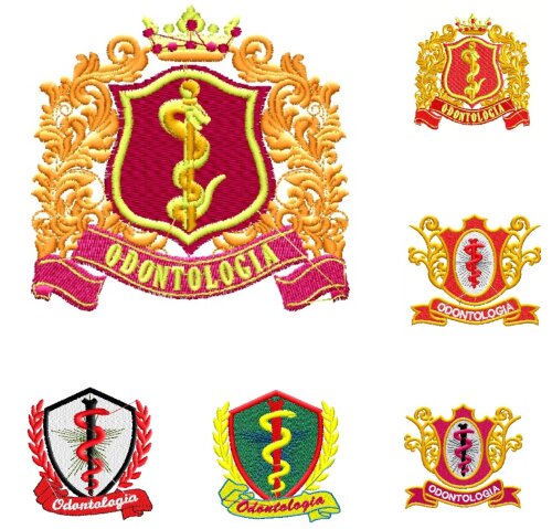 06 Matrizes De Bordado Brasão De Odontologia Ref 2