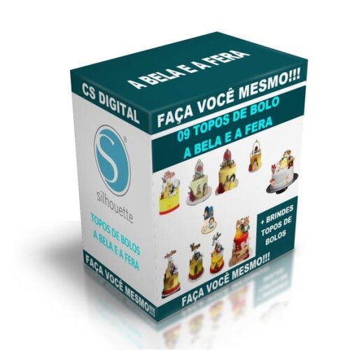 Arquivo de Corte Digital Topo de Bolo a Bela e a Fera