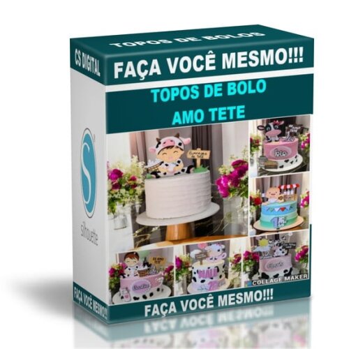 Arquivo de Corte Digital Topo de Bolo Amo Tete