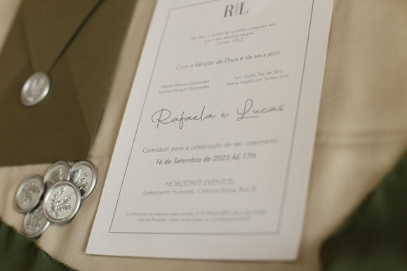 Convite de Casamento, Envelope de Bico Vertical e Lacre Cera