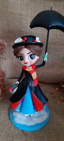Boneca Mary poppins em biscuit