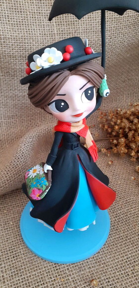 Boneca Mary poppins em biscuit