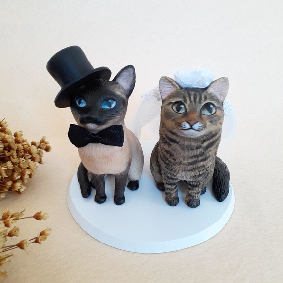 Casal de Gatinhos para Bolo Casamento