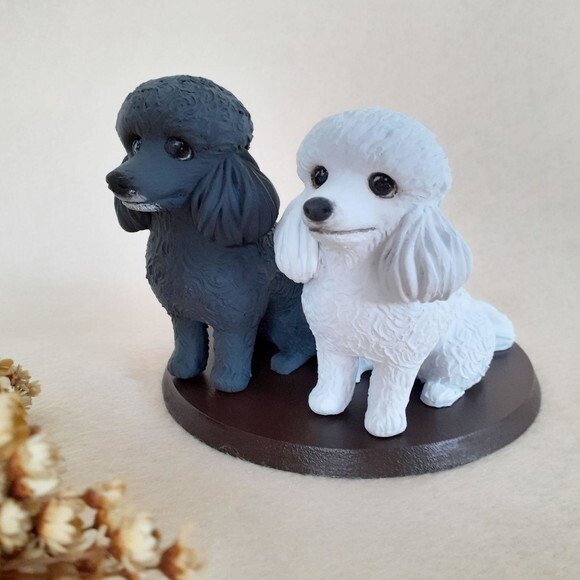 Casal de Miniatura Pet para Bolo de Casamento