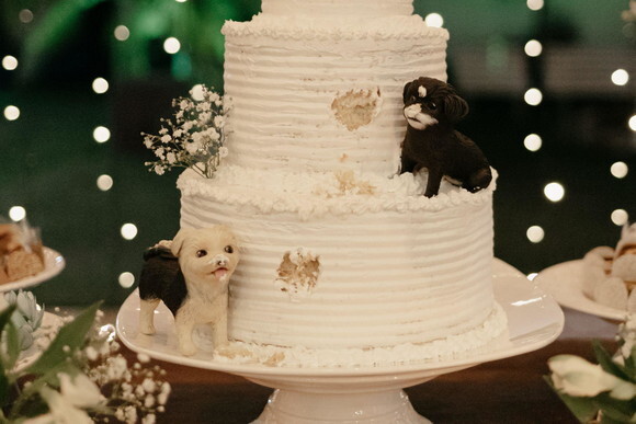 Miniatura Pet para Bolo de Casamento