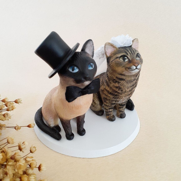 Miniatura Pets Personalizado para Bolo de Casamento