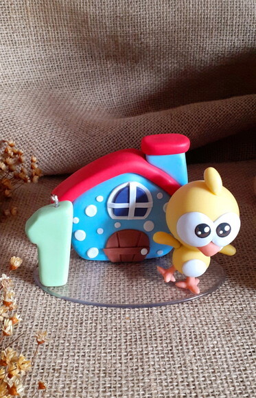 Topo de bolo personalizado galinha pintadinha mini