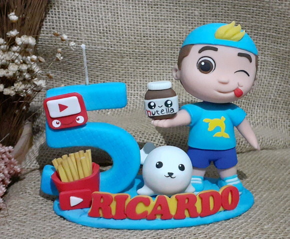 Topo de Bolo Personalizado Luccas Neto- Vela de Aniversário e De