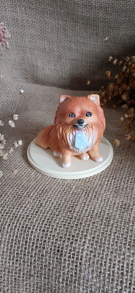 Lulu da Pomerania Spitz Alemao Escultura de Cachorro