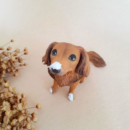 Miniatura de Cachorro em Biscuit para Bolo de Casamento