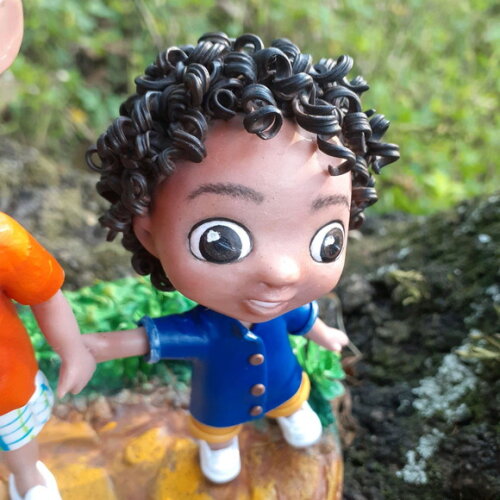 Pai e filho personalizado boneco de biscuit