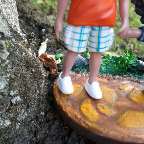 Pai e filho personalizado boneco de biscuit