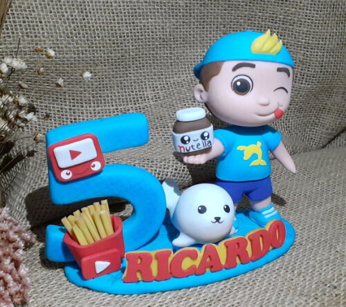 Topo de Bolo Personalizado Luccas Neto- Vela de Aniversário e De