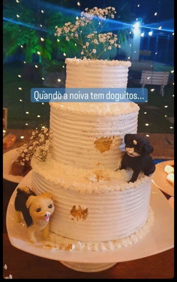 Trio Pet para Bolo de Casamento