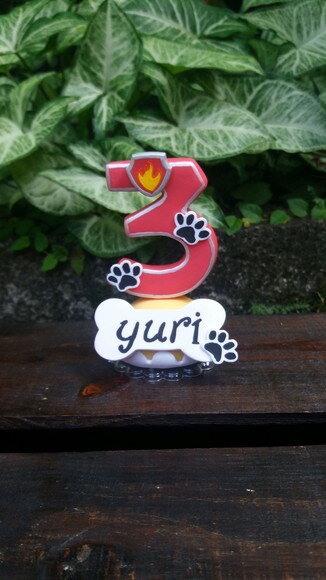 Vela Personalizada com o nome-Tema Patrulha Canina