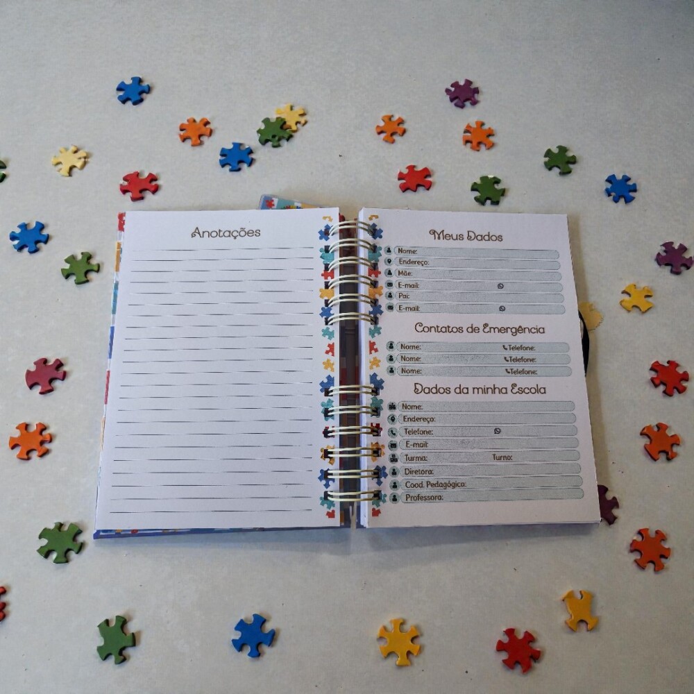 Agenda/Caderno de Comunicação para Autistas Personalizado