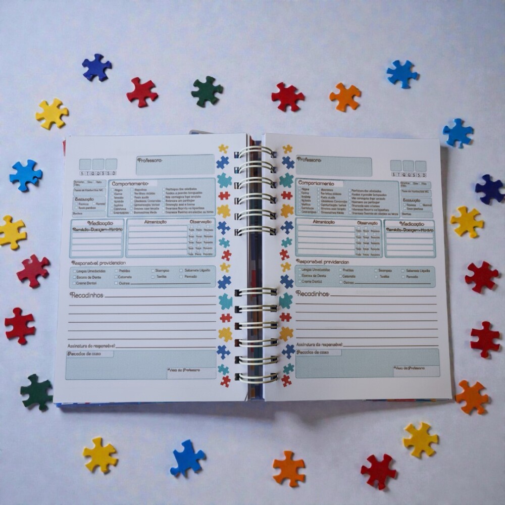 Agenda/Caderno de Comunicação para Autistas Personalizado
