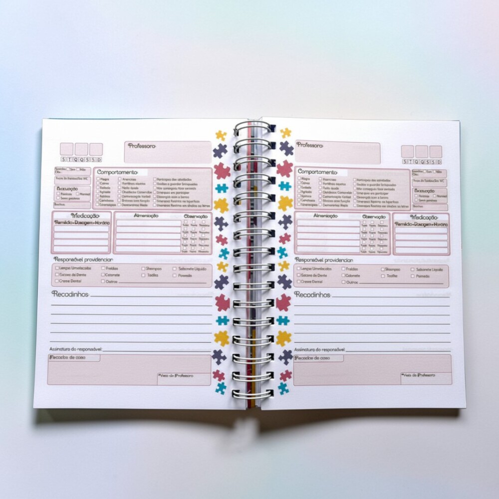 Agenda/Caderno de Comunicação para Autistas Personalizado