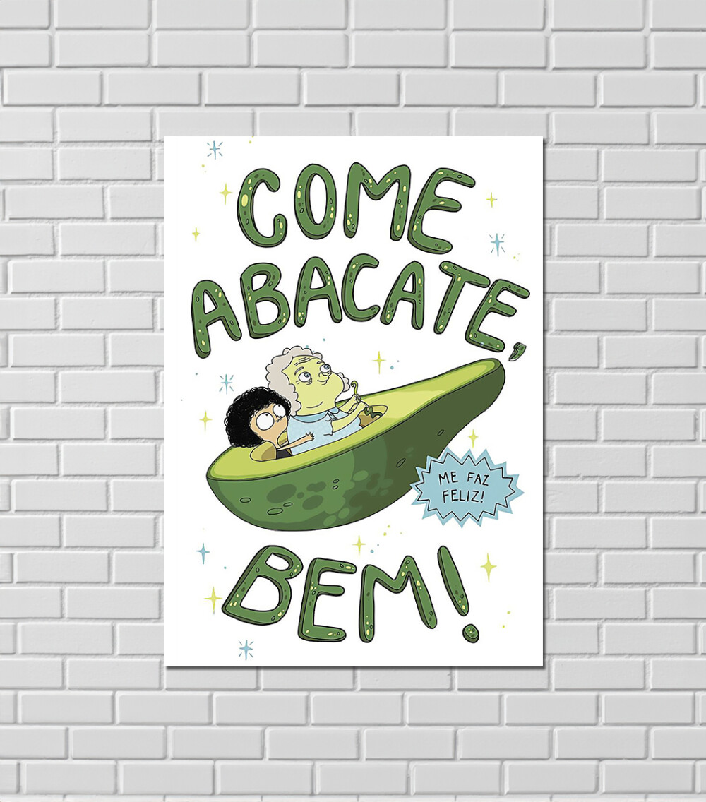 QUADRO MDF 20X28CM | HUMOR | COME ABACATE BEM - ZECA PAGODINHO -