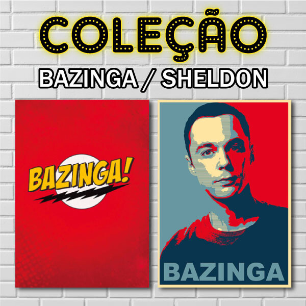 Quadro Decorativo Bazinga Sheldon Big Bang Theory MDF 20x28 Geek