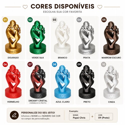 Presente Dia dos Pais | Escultura Pai e Filho(a) Impressa em 3D |