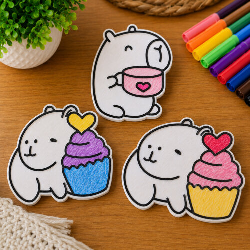 Kit de Pintura Capivara Kawaii 3D - Kit Criativo Infantil