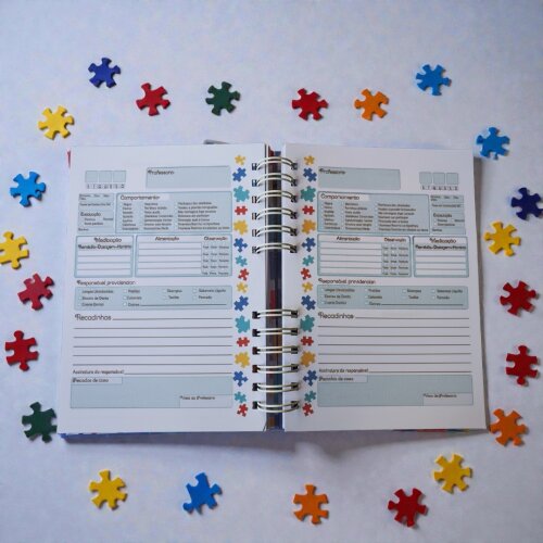 Agenda/Caderno de Comunicação para Autistas Personalizado