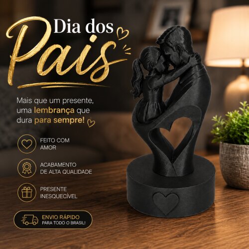Presente Dia dos Pais | Escultura Pai e Filho(a) Impressa em 3D | Com ou Sem Nome