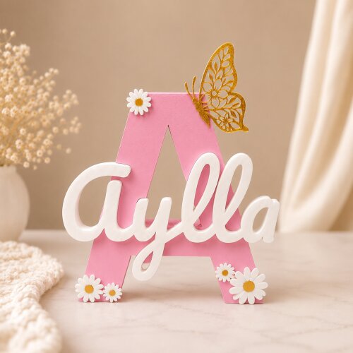 Nome Decorativo Personalizado para Quarto Infantil | Porta Maternidade | Tema à Escolha