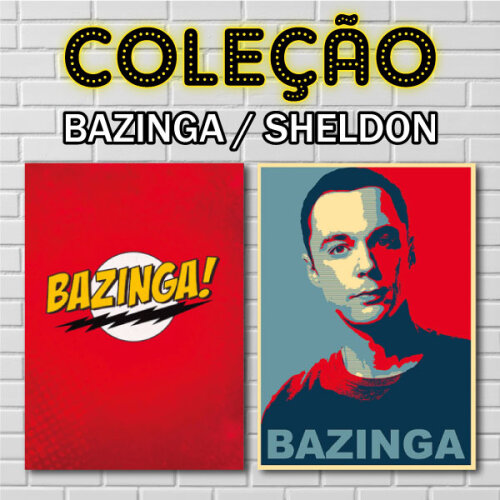 Quadro Decorativo Bazinga Sheldon Big Bang Theory MDF 20x28 Geek Série Parede