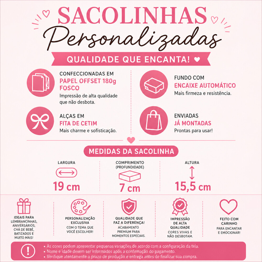 Sacolinhas Moranguinho Personalizadas- 30 peças-Sacolinha Surpre