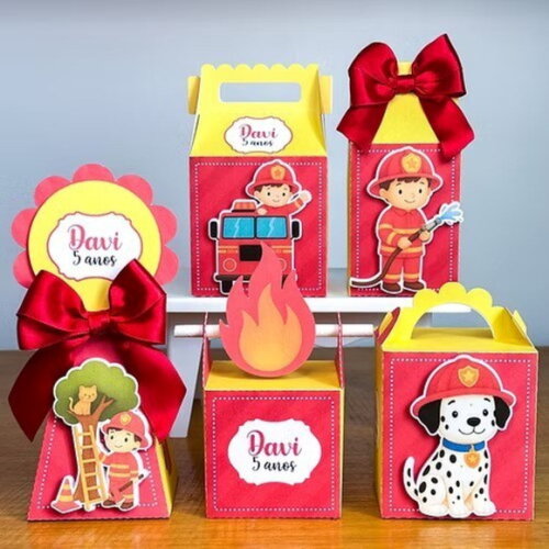 Kit Lembrancinhas Bombeiro- 40 Peças - Personalizados