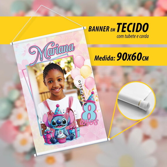 Banner 90x60cm em Tecido. Decoração Banner Personalizado