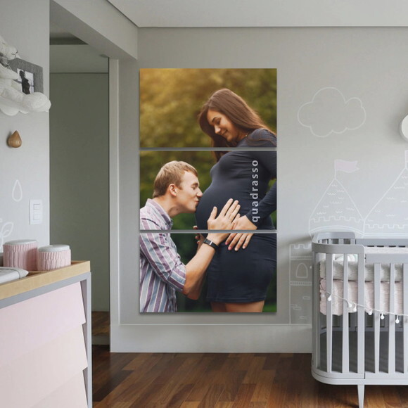 Quadro Decorativo Personalizado Mosaico 124x60cm em Tecido