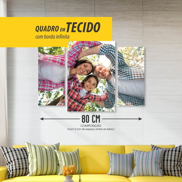 Quadro Personalizado 80x60 para Sala, Quarto Tela em Tecido