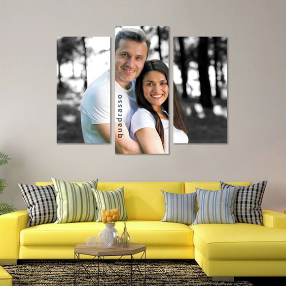 Quadro Personalizado 94x60cm Mosaico com Foto em Tecido