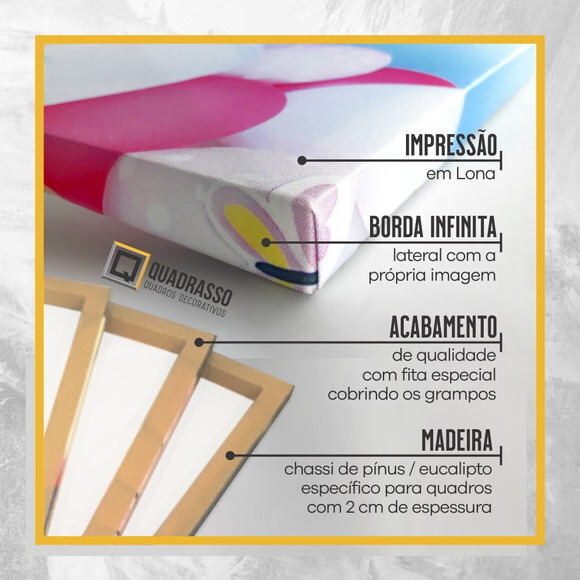 Quadro Personalizado Kit 3 Telas 30x25 em Lona Brilho