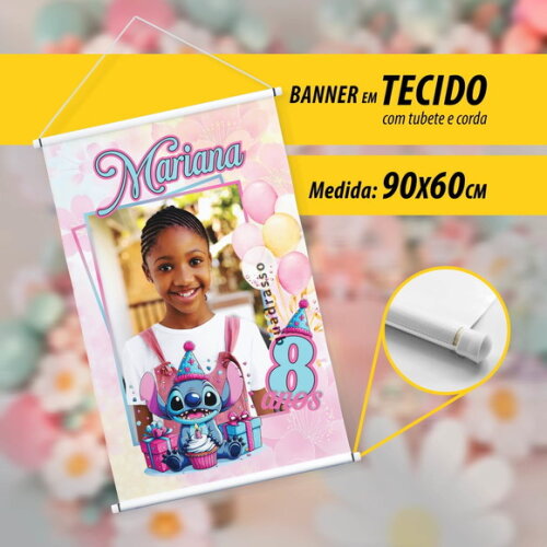 Banner 90x60cm em Tecido. Decoração Banner Personalizado