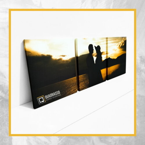 Kit 3 Quadros 40x35cm Personalizado com Foto em Lona